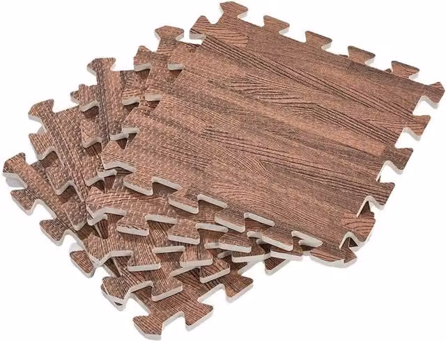 PAWNORA 20 Pack Dark Walnut Brown EVA Interlocking Floor Mat Tiles, W/D/H: 30 x 30 x 1 cm per tile – 1