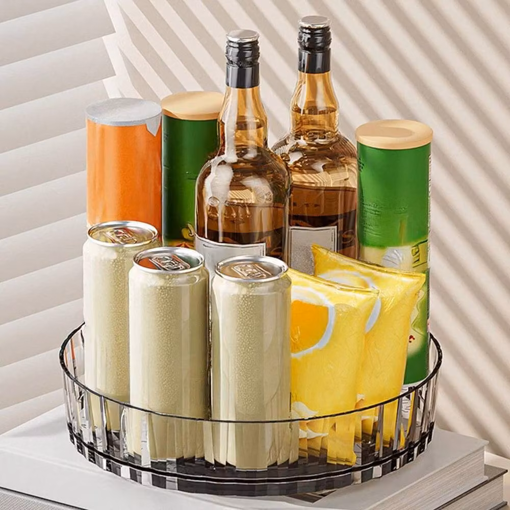 FORGEVIO Transparent White Rotating Spice Rack and Seasoning Holder – 4