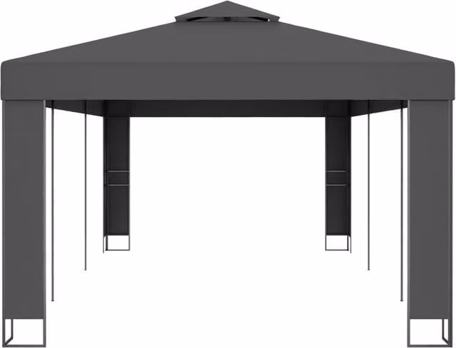 Berkfield Home Double Roof Gazebo in Anthracite Grey, W: 600 cm, D: 300 cm, H: 273 cm