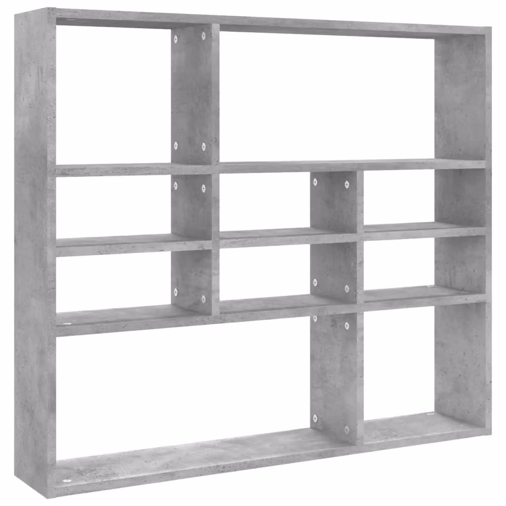 Berkfield Home Wall Mounted Shelf in Concrete Grey, W/D/H: 90 x 16 x 78 cm – 2