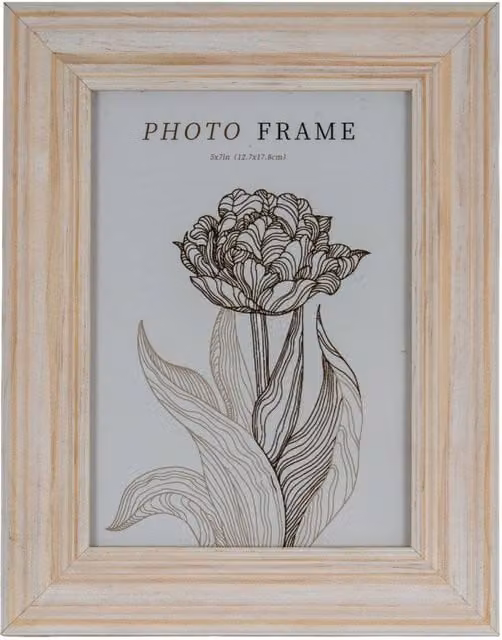 KDMD Isla Scandinavian Single Rectangular Photo Frame, White, W/D/H: 17.78 x 12.7 x 17.78 cm