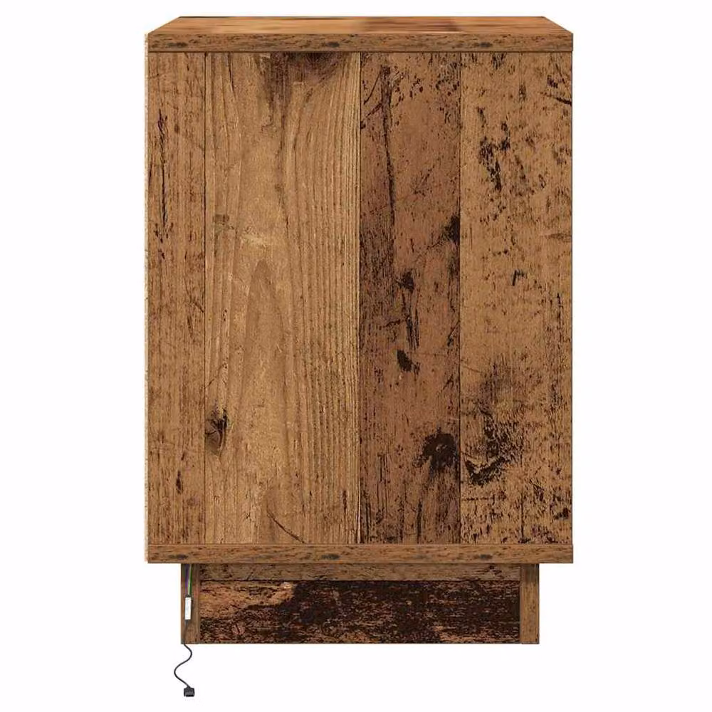 Berkfield Home Bedside Cabinet with Integrated LED Lights in Brown Wood, W/D/H: 39 x 34.5 x 50 cm – 5