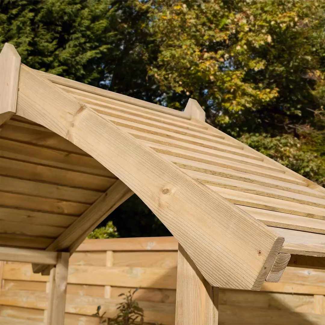 Rowlinsons Sherwood Garden Arbour in Brown Pine Wood, W: 161 cm, D: 66.5 cm, H: 211.5 cm – 8