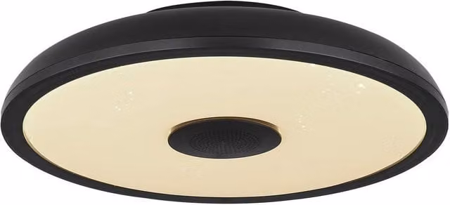 Globo Lighting Modern LED Ring Ceiling Light in Black with RGB Colour Changing, Bluetooth Speaker and Remote Control – 5