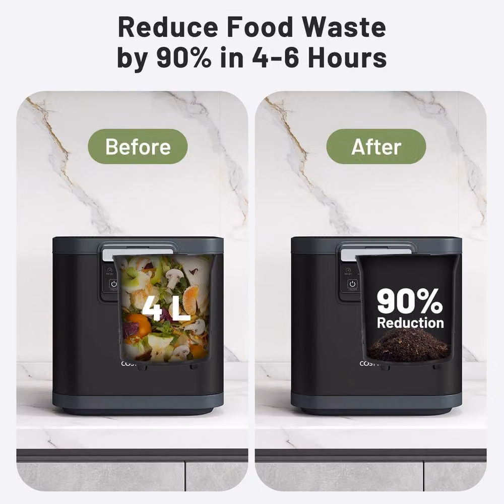 Costway Smart Electric Composter and Waste Dispenser, 4L Countertop Compost Machine, Black – 5