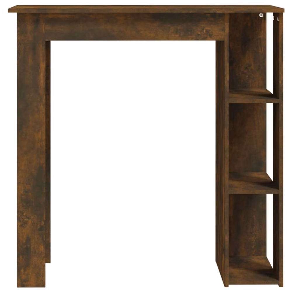 Berkfield Home Bar Table with Shelf in Smoked Oak Brown, W/D/H: 102 x 50 x 103.5 cm – 3