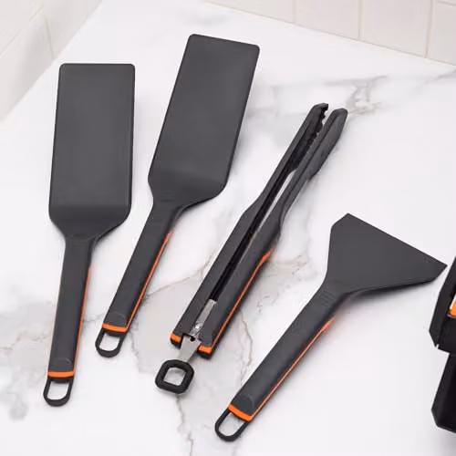 Blackstone Set of 4 Heat Resistant Nylon Cooking Utensils for Electric Griddles in Black and Orange – 2