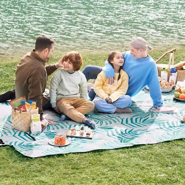 The Bazaarist Foldable Waterproof Padded Picnic Mat and Outdoor Blanket, Grey – 1