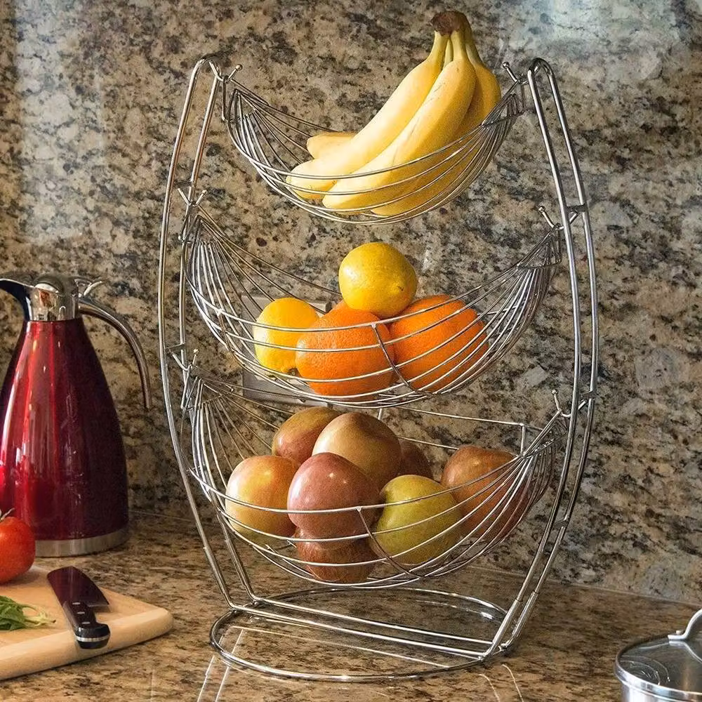 SPETLEK 3 Tier Chrome Fruit and Vegetable Swinging Bowl in Silver – 2