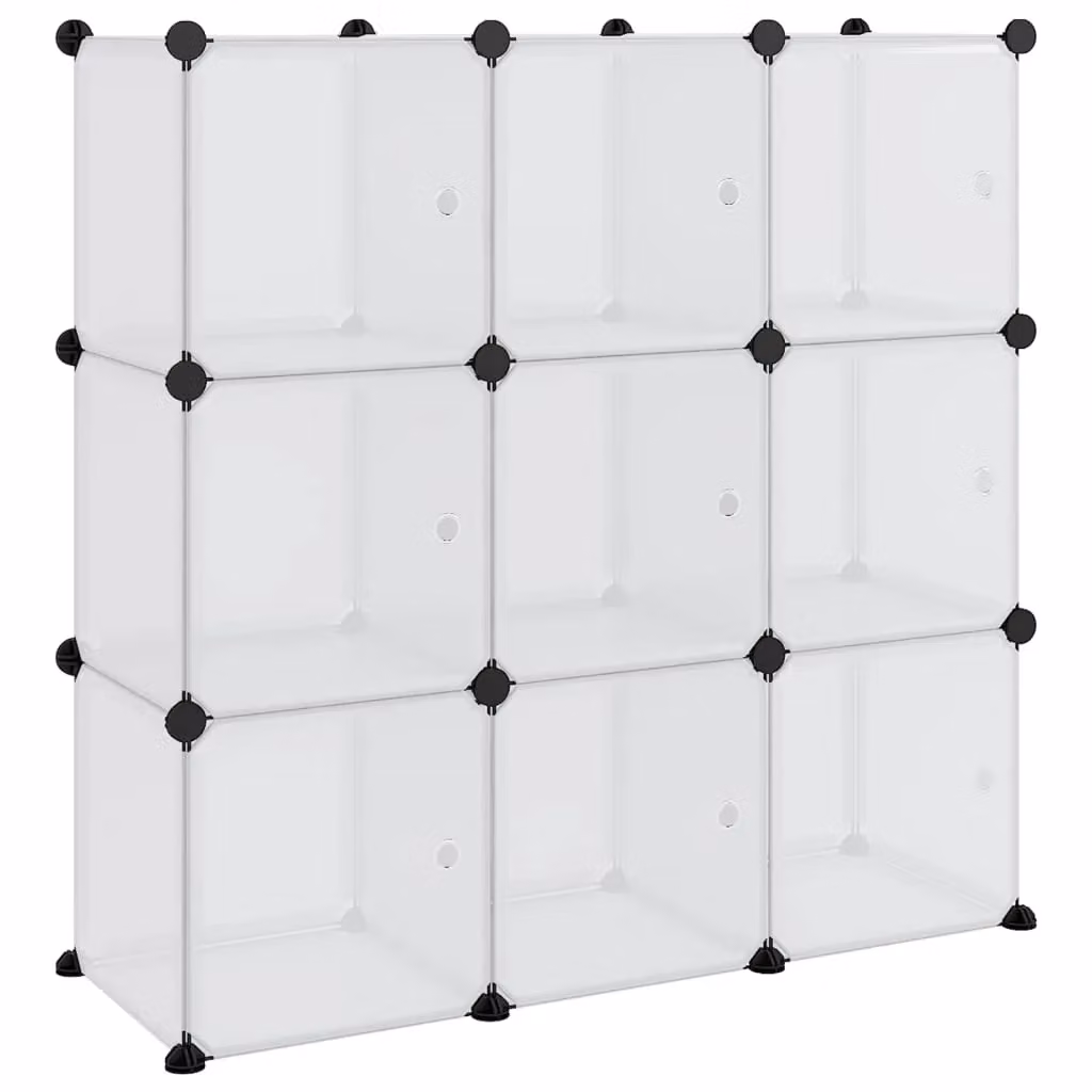 Berkfield Home 9-Cube Storage Organiser with Doors in Clear Transparent Plastic – 2