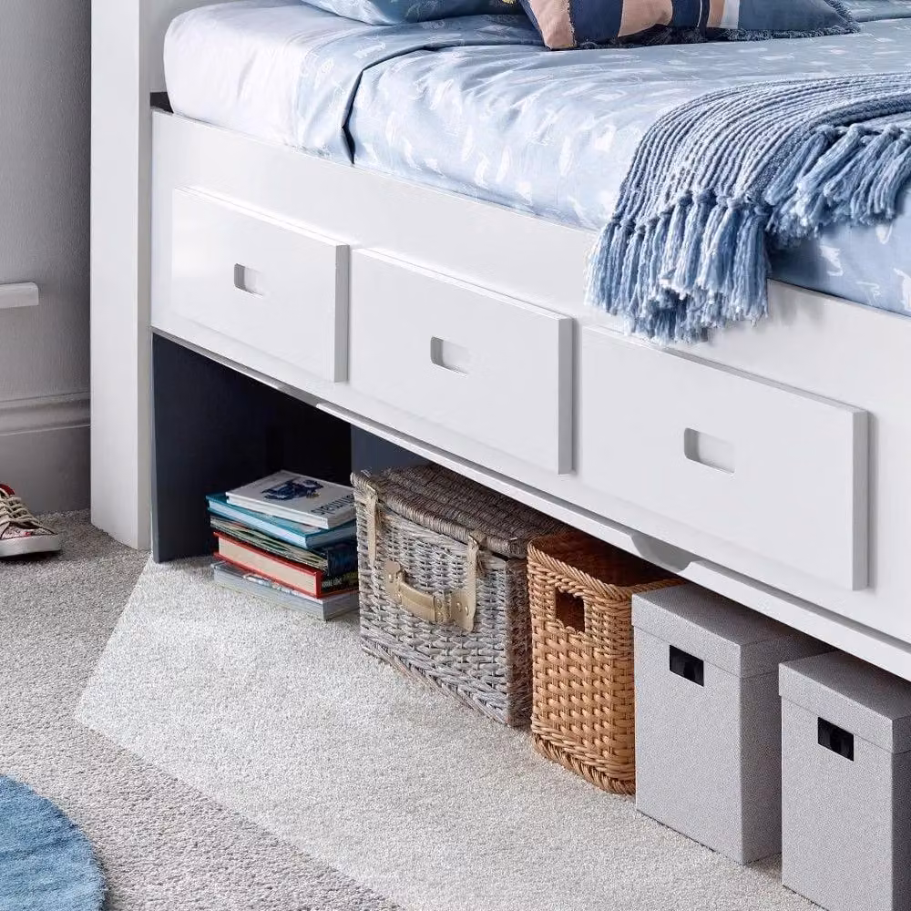 Bedmaster Veera White Wooden Guest Bed with Drawers, W/D/H: 90 x 190 x 119.5 cm – 2