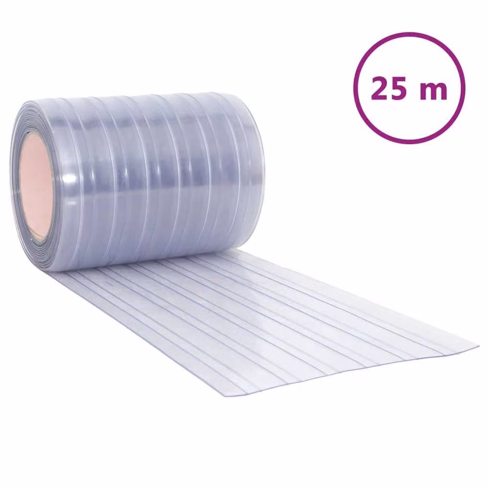 Berkfield Home Transparent PVC Door Curtain Strips, Clear, Width: 300 mm, Length: 25 m – 2