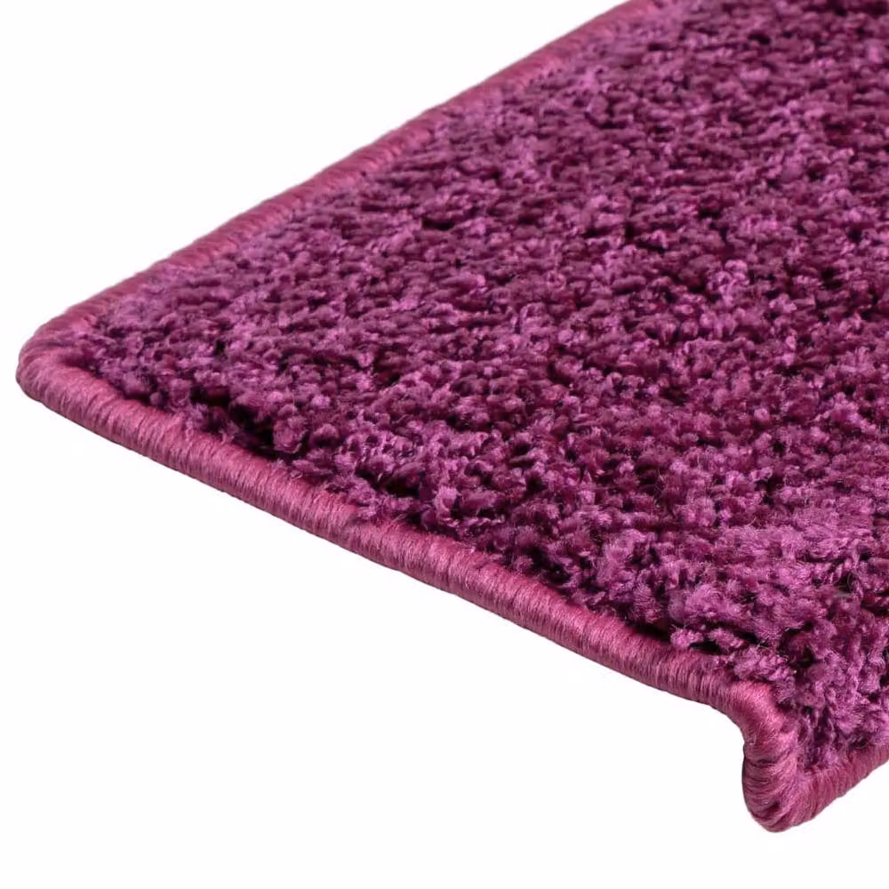 Berkfield Home Self-Adhesive Carpet Stair Treads, 15 Pieces, Purple, W: 65 cm, D: 21 cm, H: 4 cm – 4