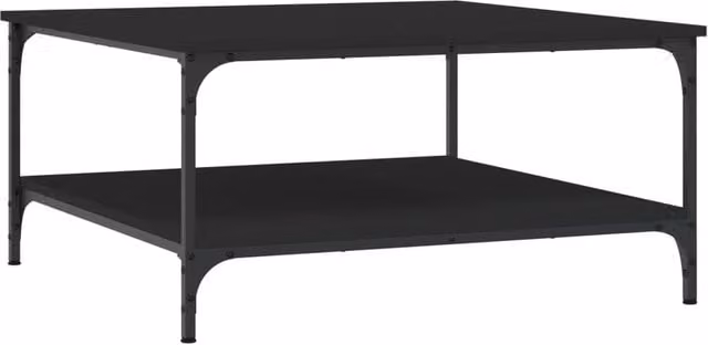 Berkfield Home Black Square Coffee Table in Engineered Wood W/D/H: 80 x 80 x 40 cm – 1