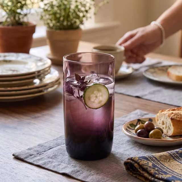 Orsina Set of Four Purple Crystal Tumbler Glasses – 2