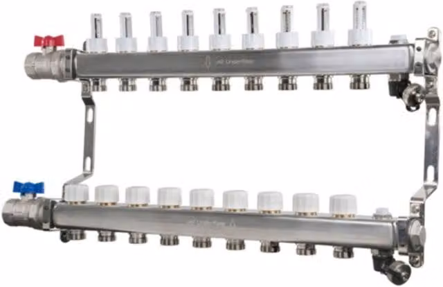 John Guest Speedfit UFH Euroconus 9 Port Manifold, Grey
