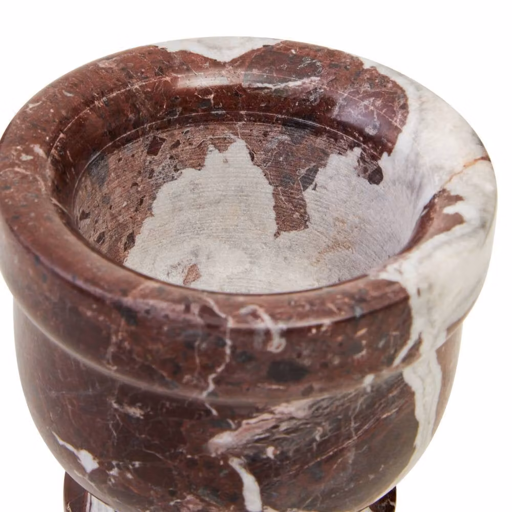 Orsina Salmo Red and White Marble Round Mortar and Pestle – 3