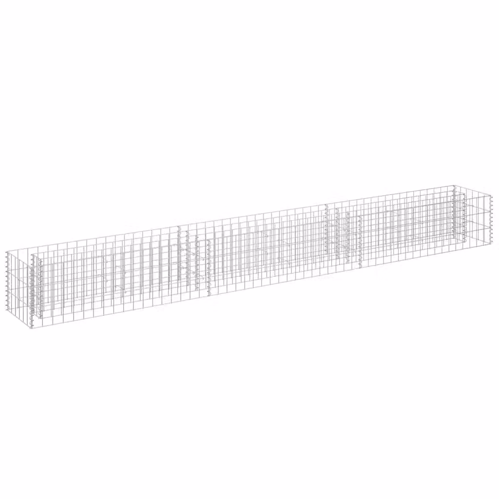 Berkfield Home Silver Galvanised Steel Gabion Raised Bed, W: 270 cm, D: 30 cm, H: 30 cm – 2