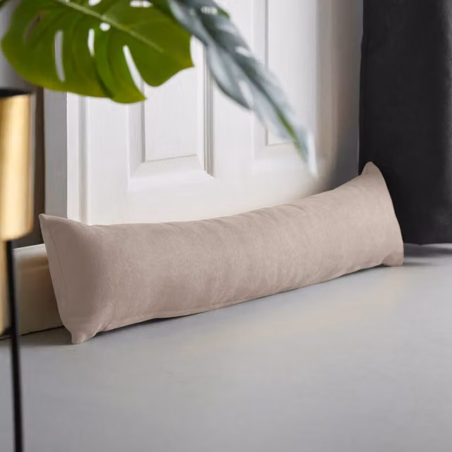 Luxury Living Velvet Chenille Draught Excluder in Taupe, W/D/H: 90 x 15 x 15 cm – 1