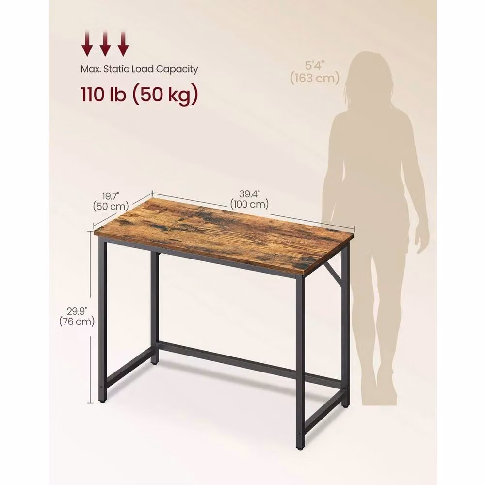 Kelvenix Brown Minimalist Computer Desk and Writing Table – 2