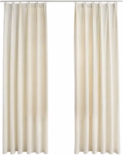 Berkfield Home Velvet Blackout Curtains, 2 Pack, Beige, W: 140 cm, H: 225 cm