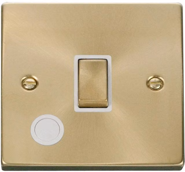 SE HOME Satin Brushed Brass 1 Gang 20A Ingot DP Surface Switch with Flex in White and Gold