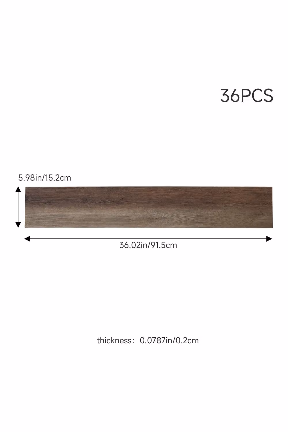 Living and Home 36-Piece Self-Adhesive Wood-Effect PVC Flooring Planks with UV Coating, 5m2, Brown – 2