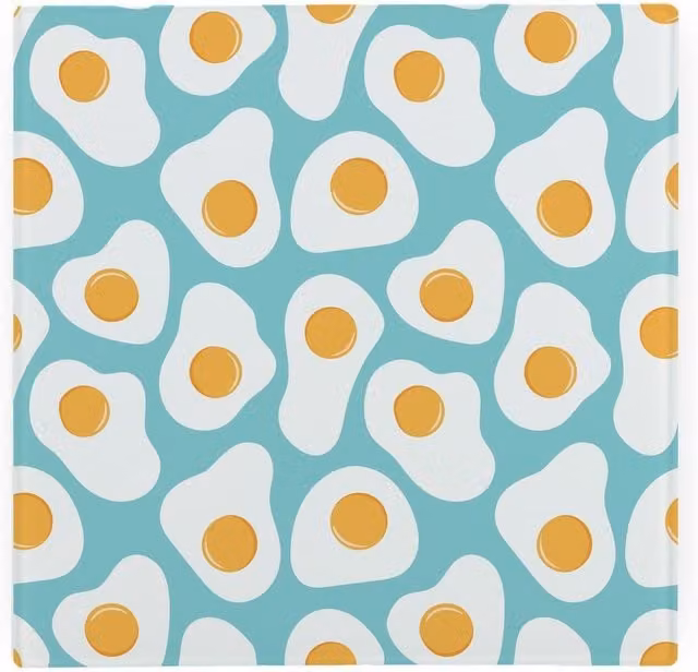 Purely Home Fried Eggs Glass Hot Pot Stand Heat Resistant Non-Slip Trivet in Blue