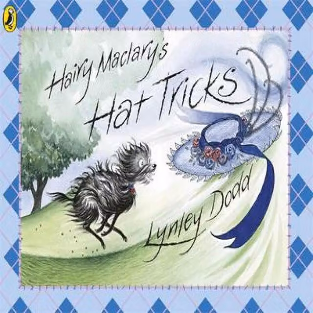 Lynley Dodd Hairy Maclary's Hat Tricks Paperback Book in Blue and Multicolour