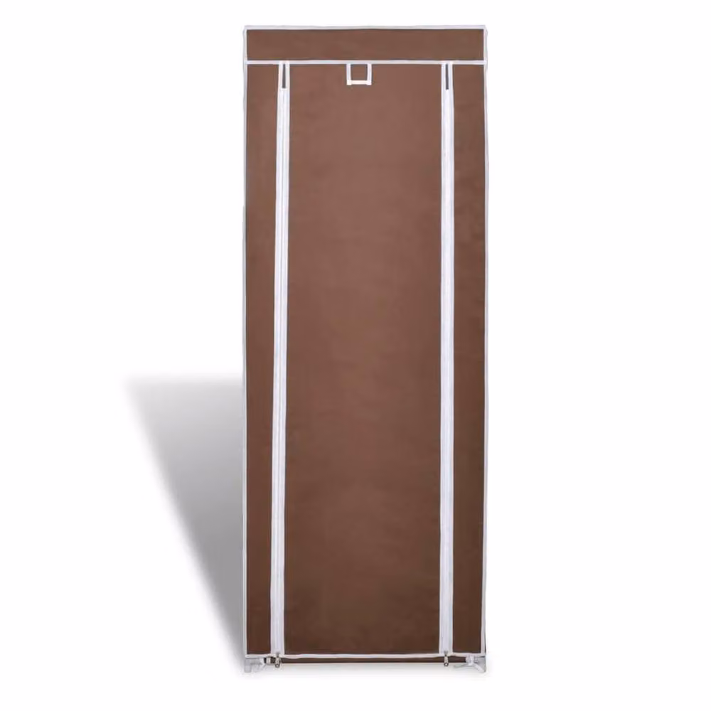 Berkfield Home Fabric Shoe Cabinet with Cover, Brown, W: 162 cm, D: 57 cm, H: 29 cm – 2