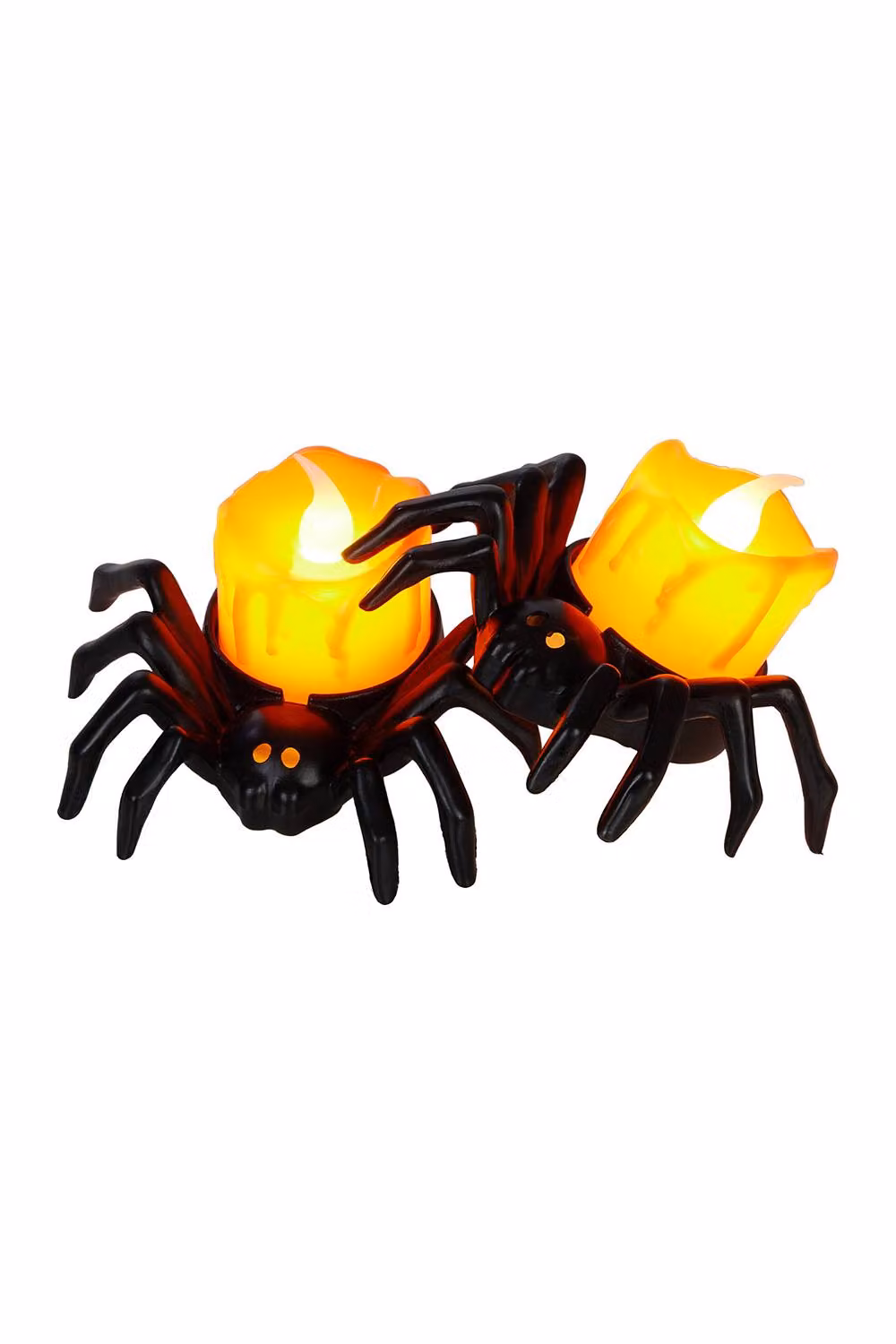 Living and Home 6-Piece Orange LED Spider Candle Light Set with Flicker Effect for Halloween Parties – 2