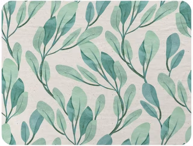Benjamin Tate Design Floral Watercolor Botanical Fleece Blanket in Green and Beige, W/D/H: 120 x 150 cm – 2