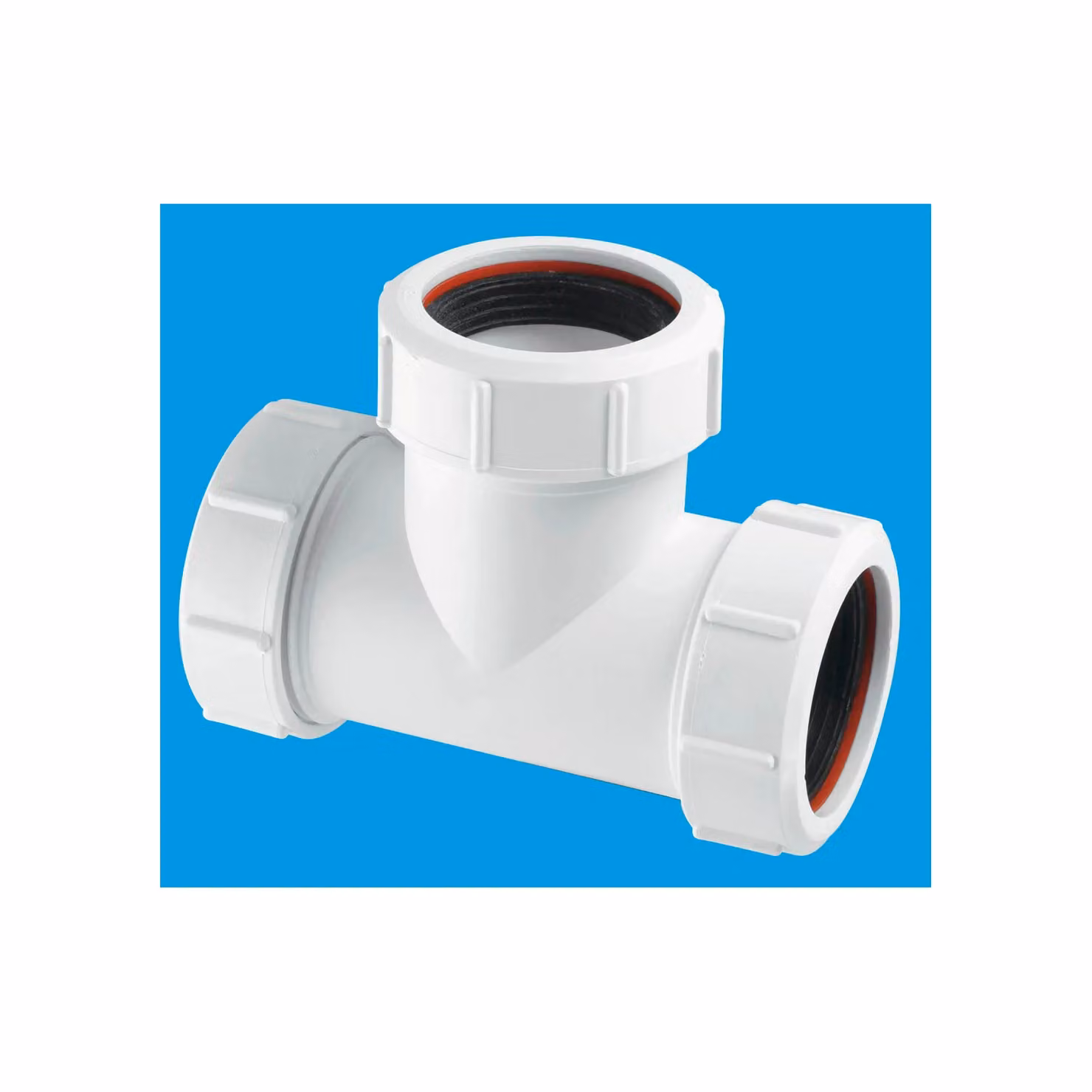 McAlpine 1.5 inch Equal Slip Tee with Universal Connections in White – 2