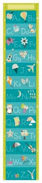 Wallpops Alphabet Height Chart in Green for Children