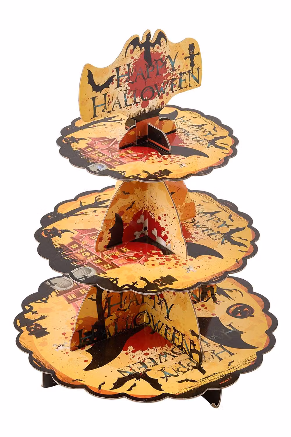 Living and Home 3-Tier Halloween Cardboard Cupcake Display Stand in Multicolour – 4