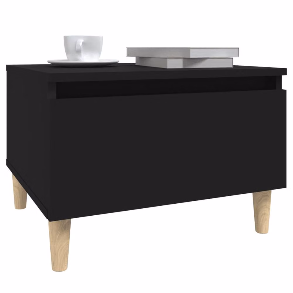 Berkfield Home Black Side Table in Engineered Wood, W/D/H: 50 x 46 x 35 cm – 3