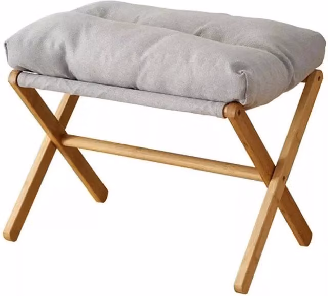 KORVIXA Grey Underdesk Footstool with Bamboo Wood Frame – 1