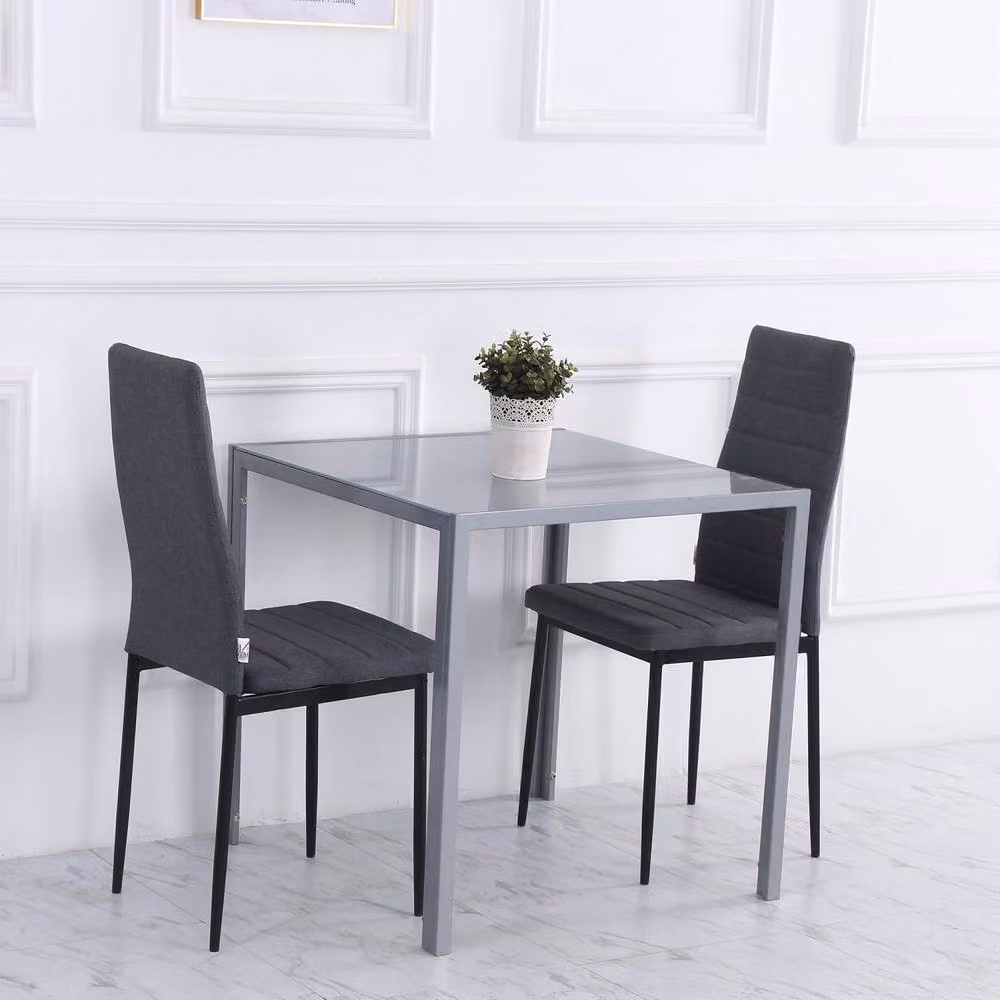 Wyld Haus Conona Square Glass Dining Table, Grey, W/D/H: 75 x 75 x 75 cm – 2