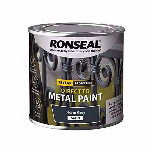 Ronseal Direct to Metal Paint Grey Satin 250ml – 1