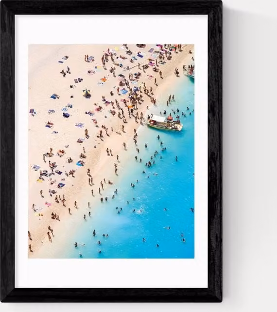 East End Prints By The Sea Framed Maritime Wall Art in Black and Multicolour