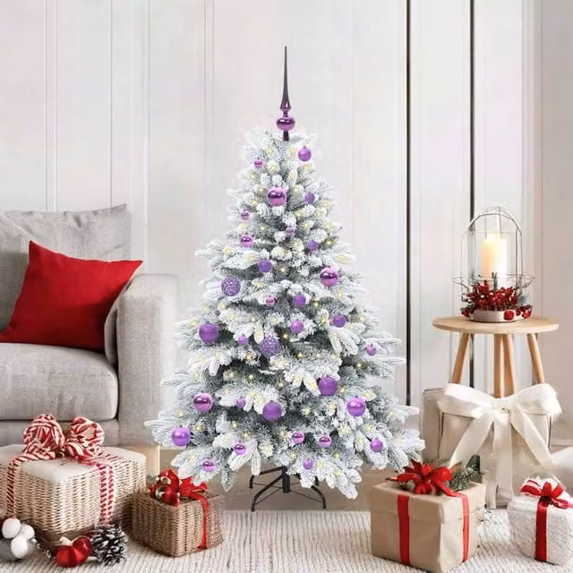 Berkfield Home Artificial Green Christmas Tree with 150 Warm White LEDs