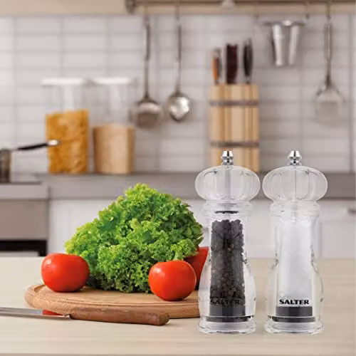 Salter 7606 CLXRUP Modern Black Salt and Pepper Mills with Adjustable Ceramic Rotary Mechanism – 2