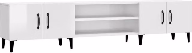 Berkfield Home Modern High Gloss White TV Cabinet W/D/H: 180 x 31.5 x 40 cm – 1