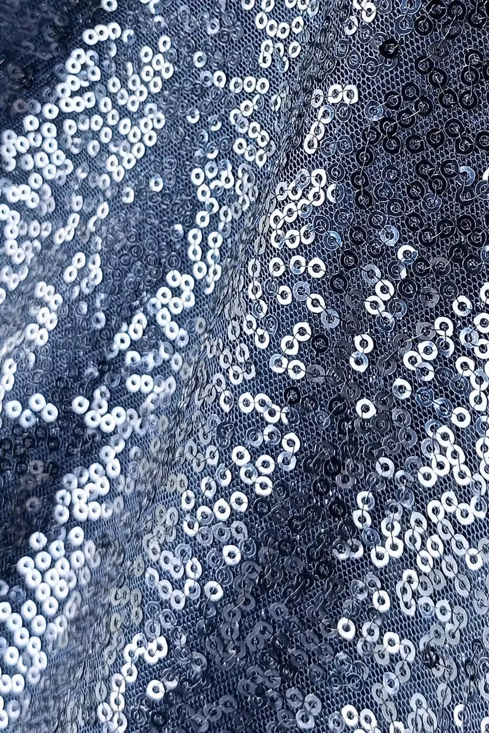 Neel Blue Square Sequin Tablecloth in Navy, W x W: 177.8 x 177.8 cm – 4