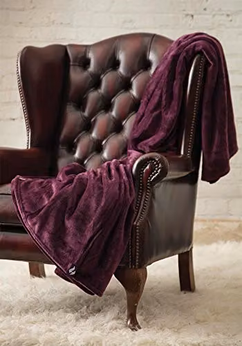 HEAT HOLDERS Extra Soft Winter Warm 1.7 TOG Large Luxury Thermal Fleece Throw Blanket in Mulled Wine, W: 270 cm, D: 240 cm – 3