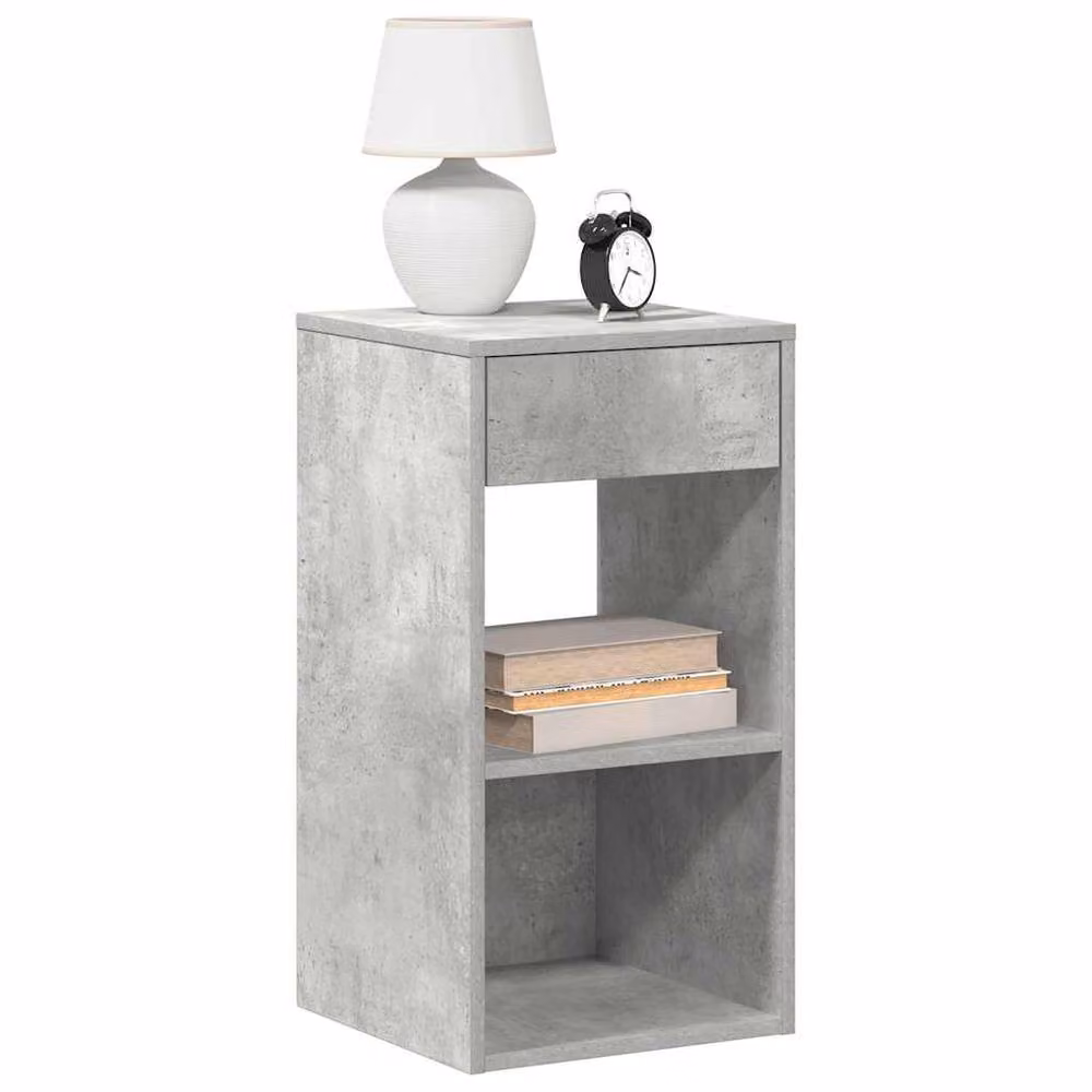 Berkfield Home Bedside Cabinets with Drawer, 2 Pack, Concrete Grey, W: 35 cm, D: 34 cm, H: 66.5 cm – 2