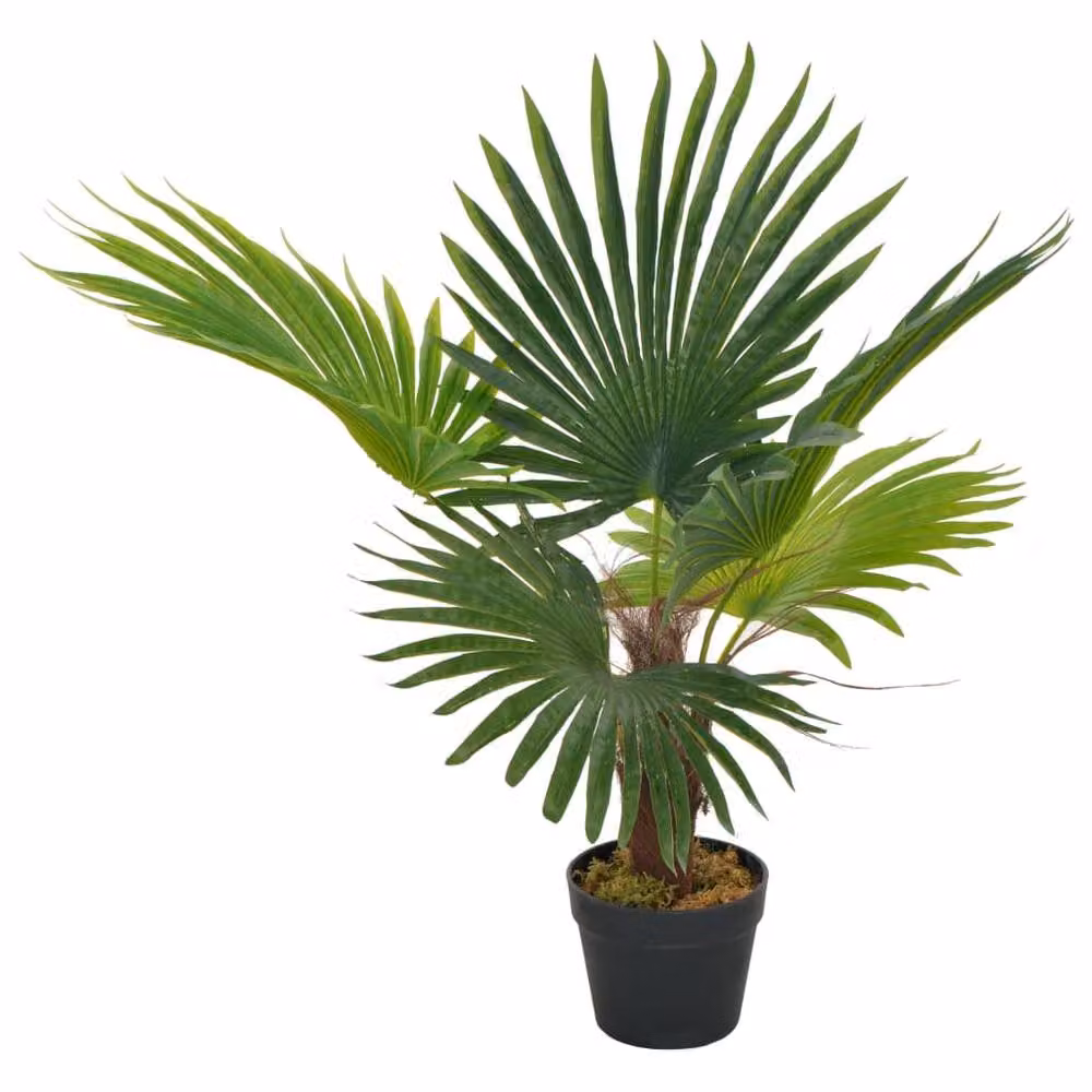 Berkfield Home Artificial Potted Palm Plant in Green, Height: 70 cm – 2