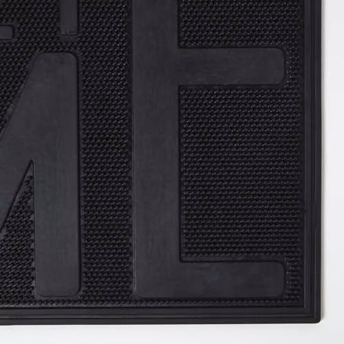 Homescapes Black Rubber Home Sweet Home Non-Slip Weatherproof Doormat, W: 45 cm, D: 75 cm – 2