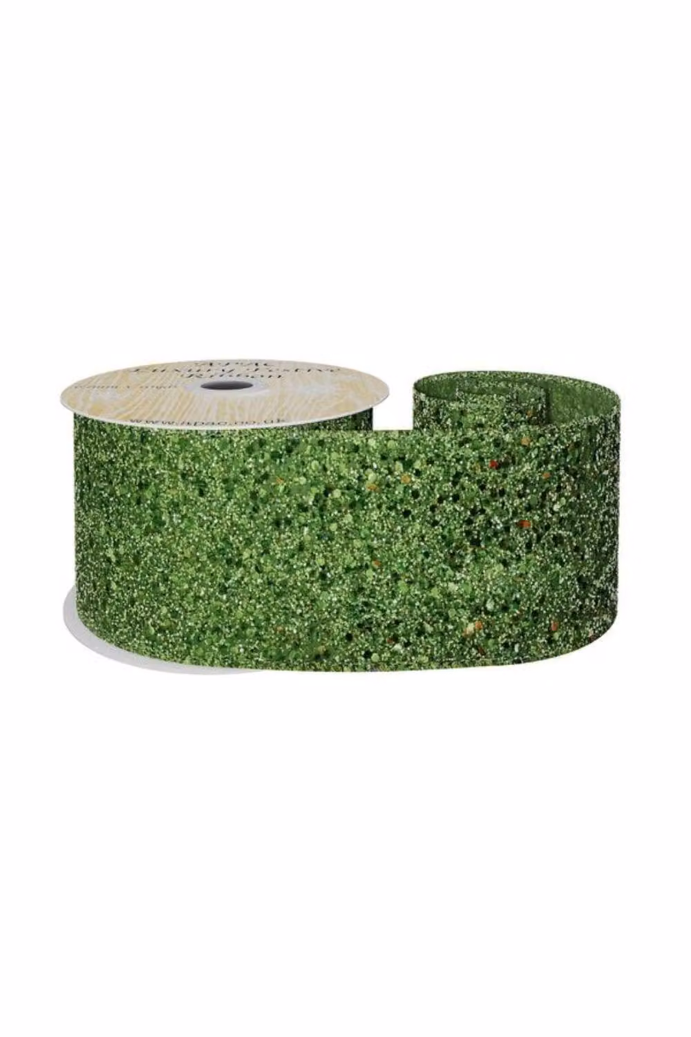 KDMD Lime Green Glitter Wired Ribbon, Width: 6.3 cm, Length: 9.14 m – 2