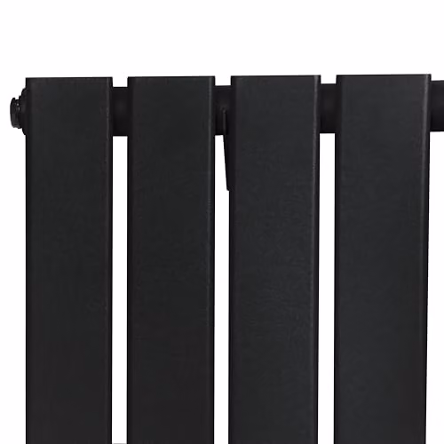 Monster Shop Black Carbon Steel Flat Single Column Radiator with Chrome TRV Valves and Wall Brackets, H: 600 mm x W: 1190 mm – 3